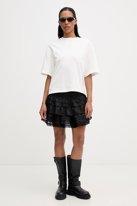 AllSaints tricou oversized de damă din bumbac PALOMA W087JE bej SS26