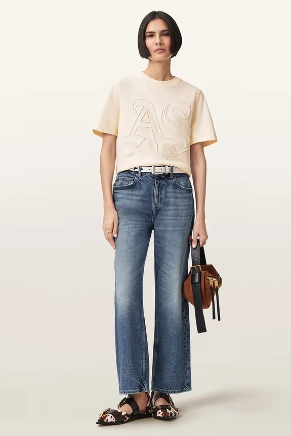 Îmbrăcăminte AllSaints tricou din bumbac LISA W148JE bej