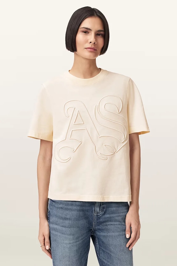 AllSaints tricou din bumbac LISA bej W148JE