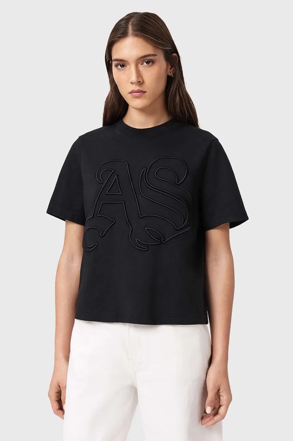 Bavlnené tričko AllSaints LISA relaxed čierna W148JE