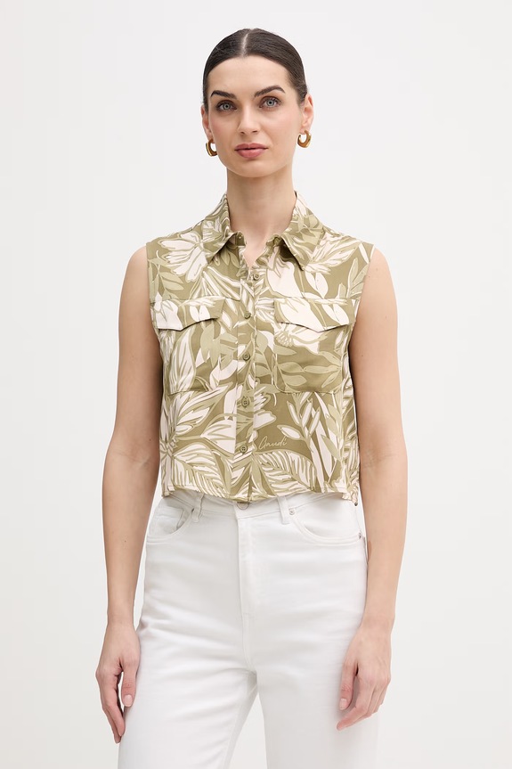 Gaudi camicia regolare verde 611BD45020