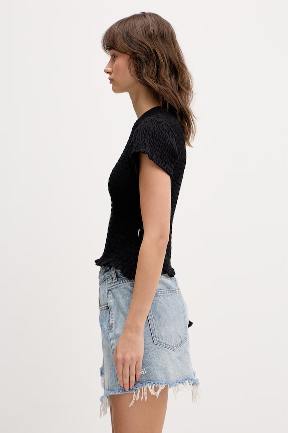 VETEMENTS bluzka Gathered Baby WE76TR422B czarny SS26