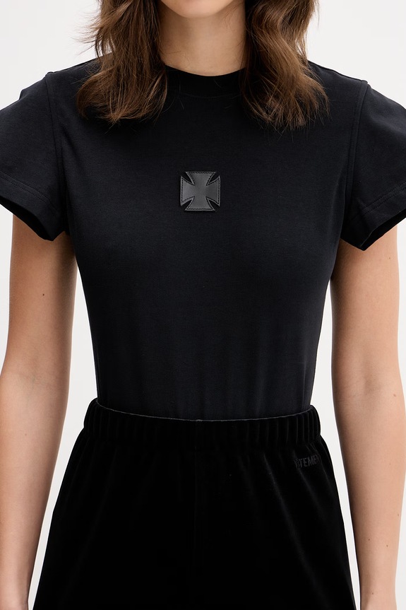 VETEMENTS body Leather Cross czarny WE76BD537B