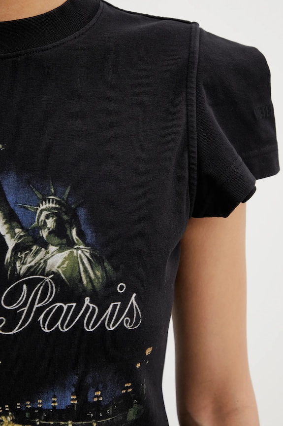 VETEMENTS t-shirt Paris Tourist czarny WE76TR554B