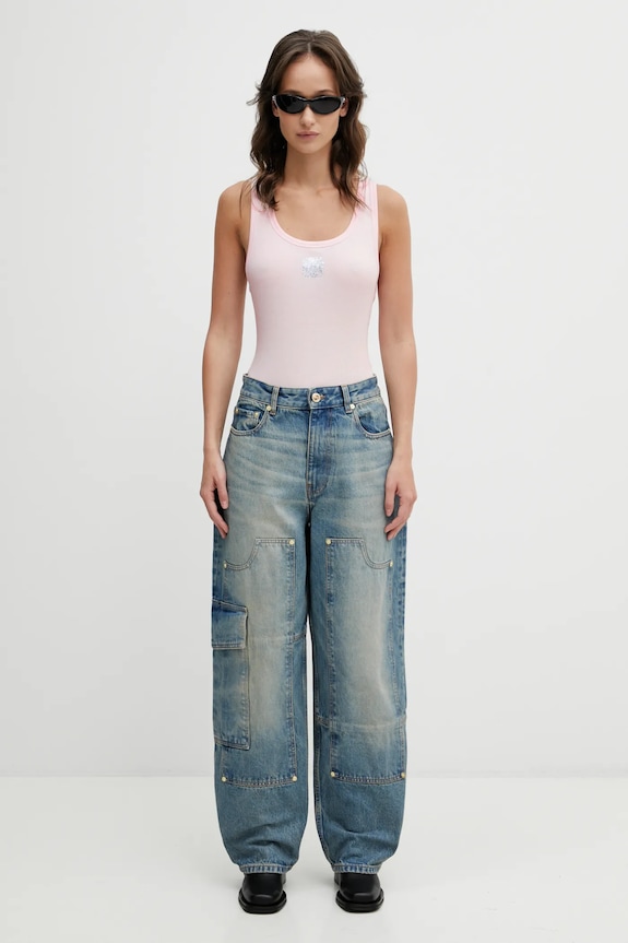 VETEMENTS body Crystal Biker Cross Logo WE76BD533P różowy