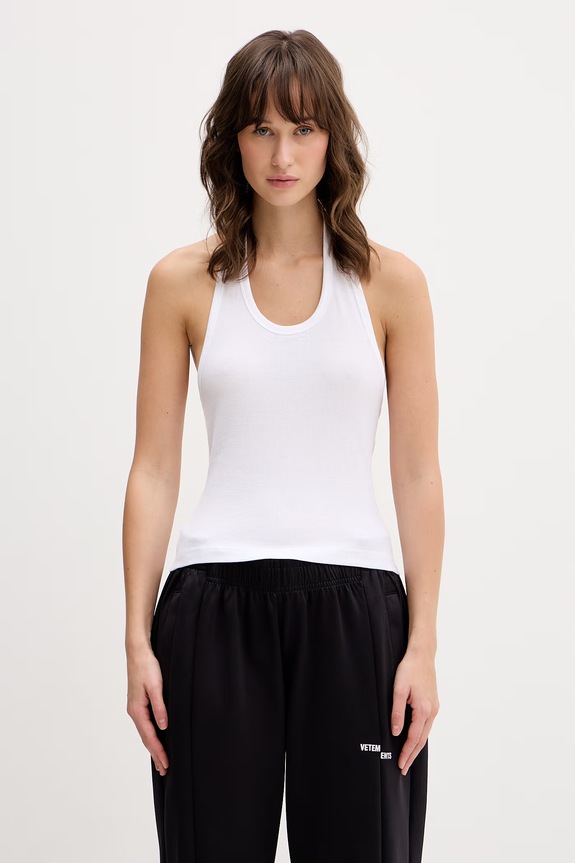 VETEMENTS top Halter okrągły biały WE76TT521W