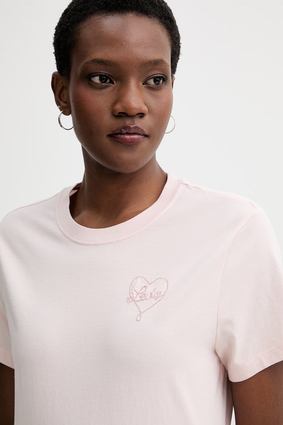 Levi's t-shirt bawełniany LS FAVORITE TEE SWEET HEART różowy 008Q7
