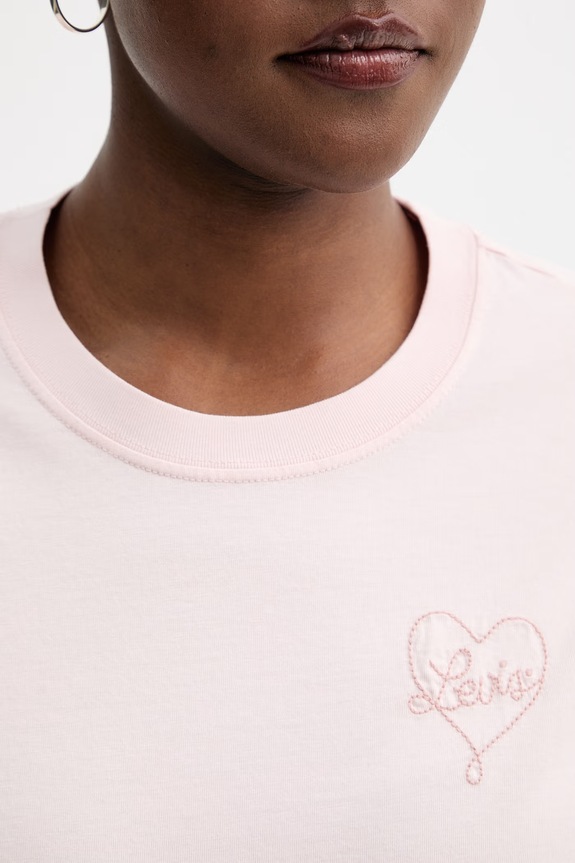 Levi's t-shirt bawełniany LS FAVORITE TEE SWEET HEART 008Q7 różowy