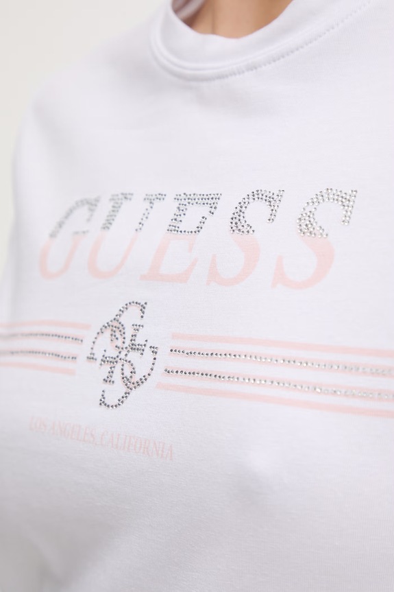 Guess tričko dámske bavlnené s elastanom SIENA V6GI07.K2968 biela