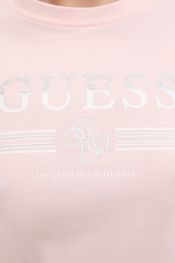 Guess tricou pentru femei, din bumbac cu elastan SIENA V6GI07.K2968 roz