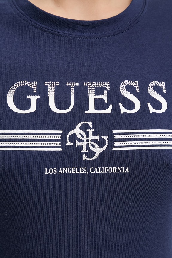 Guess tricou pentru femei, din bumbac cu elastan SIENA V6GI07.K2968 bleumarin
