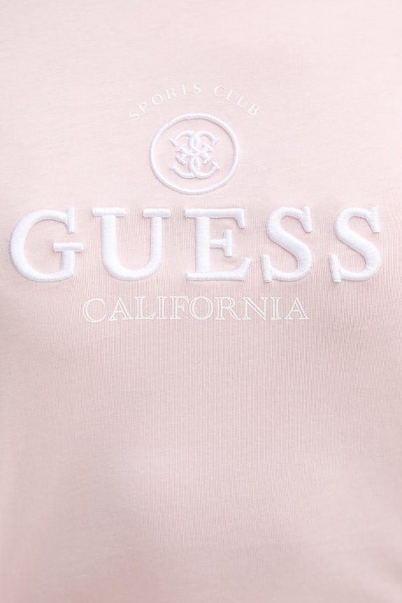 Guess t-shirt damski bawełniany MILA V6GI08.K2975 różowy