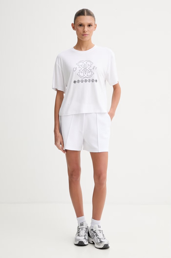 Guess T-shirt damski z wiskozy GABI V6GI10.K2977 biały SS26