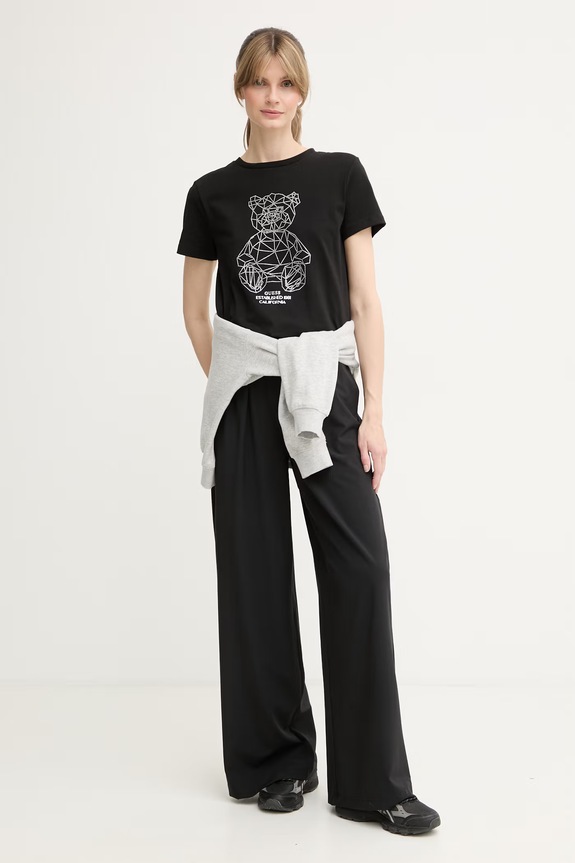 Guess T-shirt γυναικείο βαμβακερό με ελαστάν ROMY V6GI12.K3325 μαύρο SS26