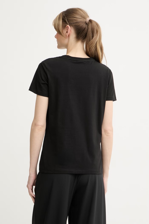 Ρούχα Guess T-shirt γυναικείο βαμβακερό με ελαστάν ROMY V6GI12.K3325 μαύρο