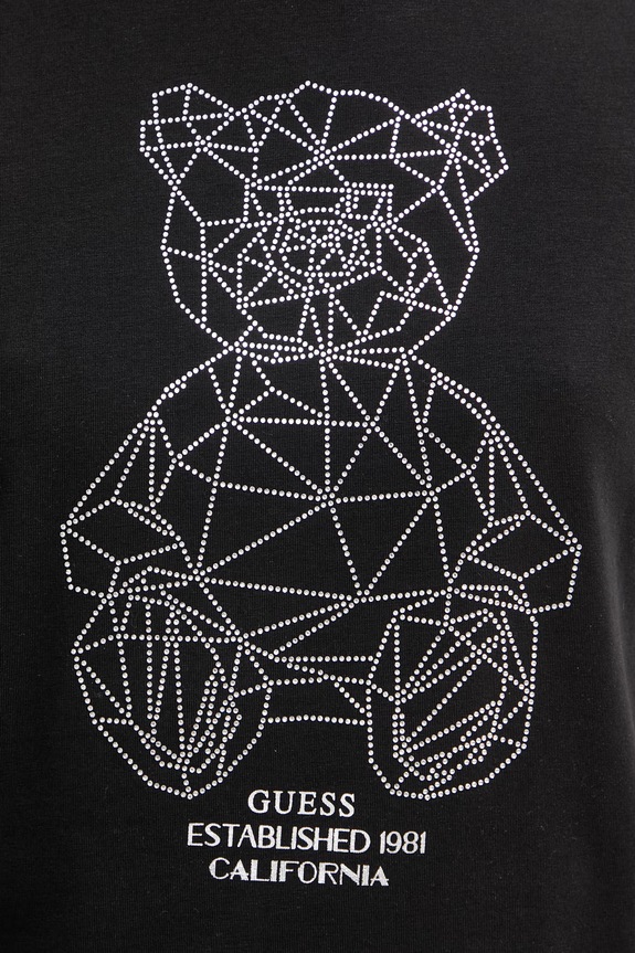 Guess T-shirt γυναικείο βαμβακερό με ελαστάν ROMY V6GI12.K3325 μαύρο