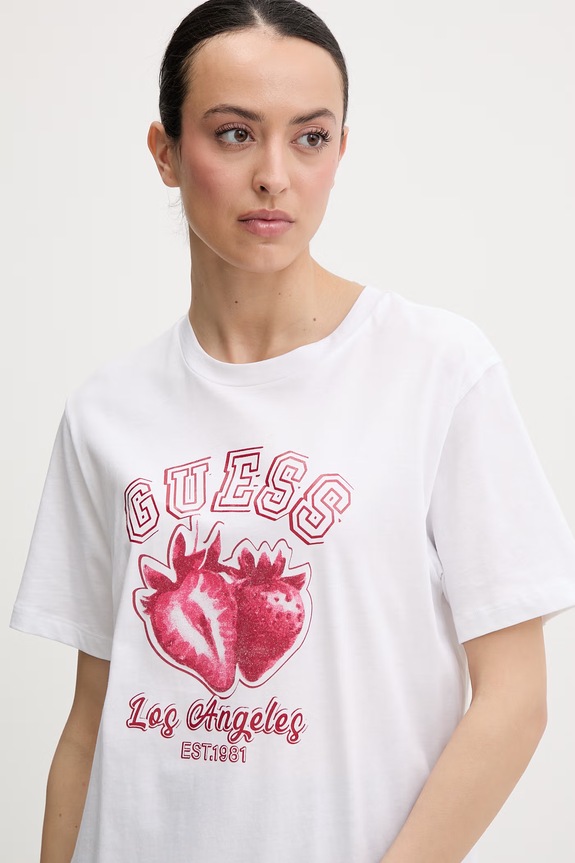 Guess női pamut t-shirt RIN fehér V6GI14.K2981