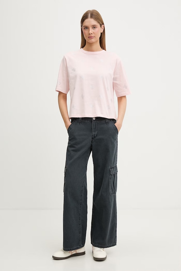 Guess t-shirt Γυναικείο βαμβακερό SILVY V6GI18.K2985 ροζ SS26