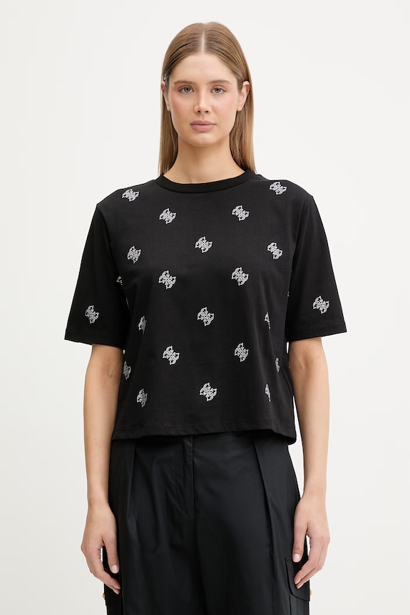 Guess t-shirt γυναικείο βαμβακερό SILVY μαύρο V6GI18.K2985