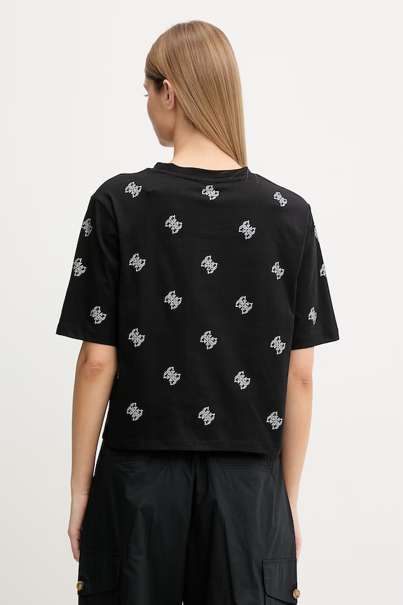 Ρούχα Guess t-shirt γυναικείο βαμβακερό SILVY V6GI18.K2985 μαύρο