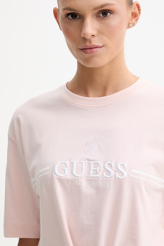 Guess tricou pentru femei roz V6GI20.K3509