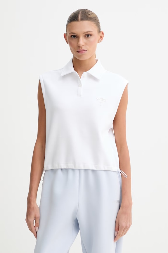 Guess polo pentru femei HABI alb V6GP02.K2956