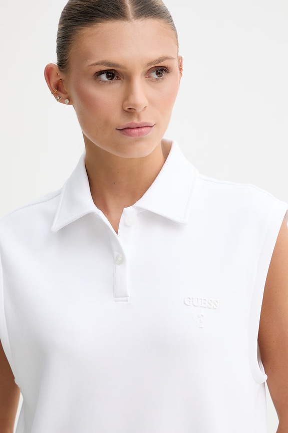 Guess polo pentru femei HABI alb V6GP02.K2956