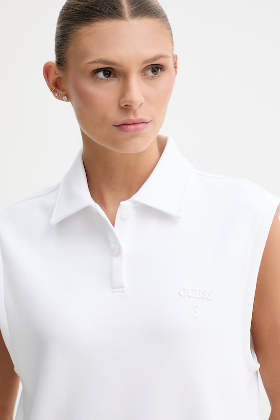 Guess polo pentru femei HABI alb V6GP02.K2956