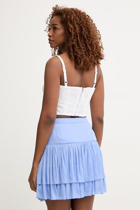 Oblečenie Guess crop top dámsky bavlnený SHARON W6GH47.W1880 biela