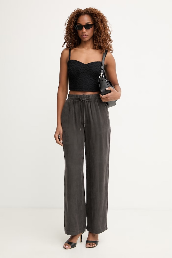 Guess crop top pentru femei, din bumbac SHARON W6GH47.W1880 negru SS26