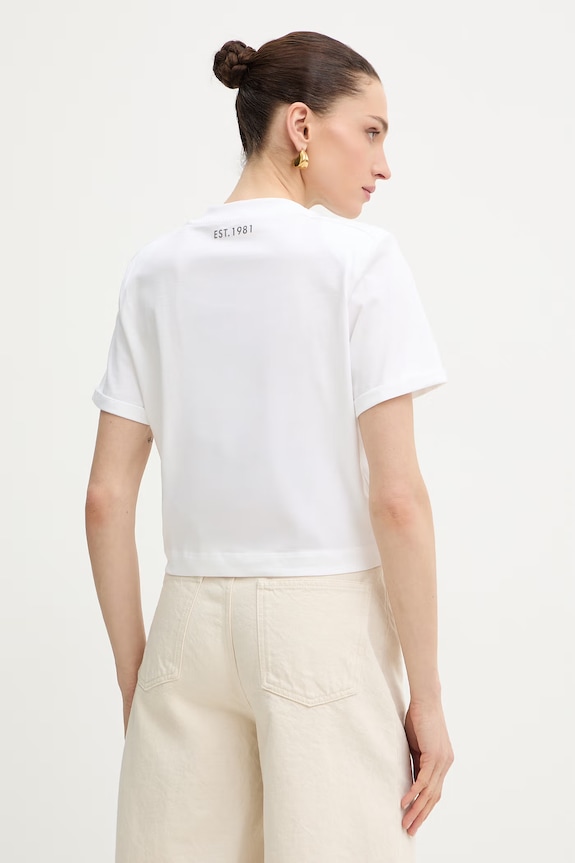 Odzież Guess t-shirt damski bawełniany MARINA W6GI06.K3018 biały
