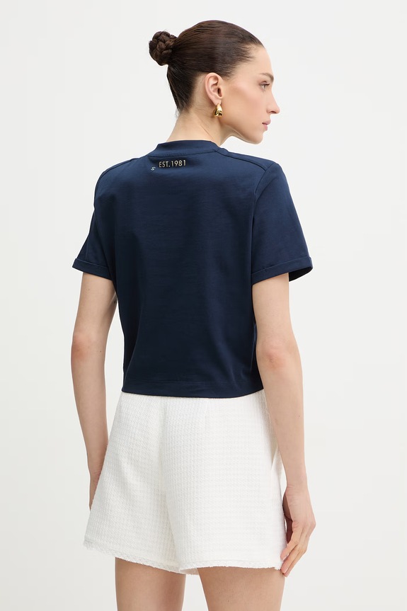 Odzież Guess t-shirt damski bawełniany MARINA W6GI06.K3018 granatowy