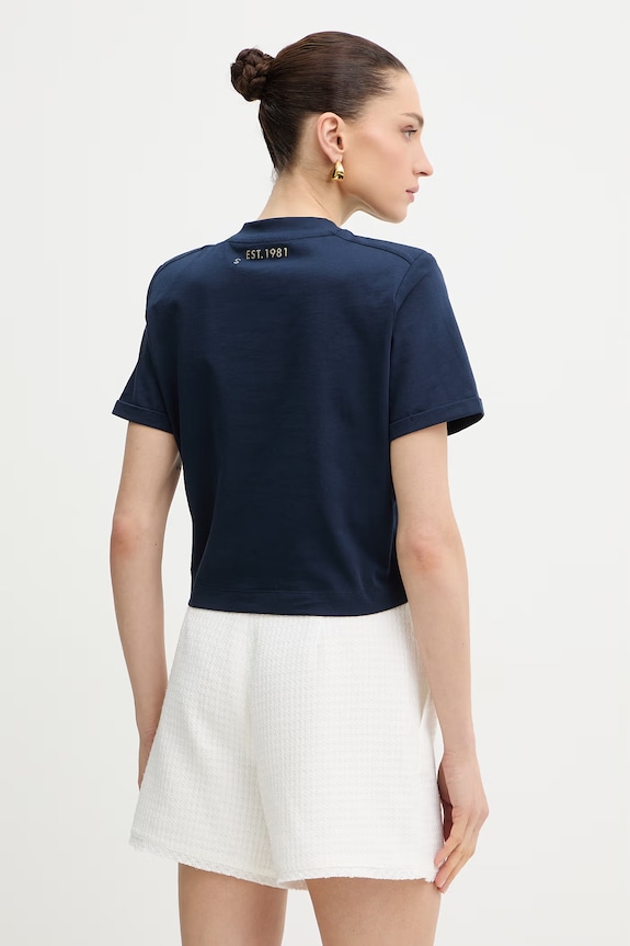Odzież Guess t-shirt damski bawełniany MARINA W6GI06.K3018 granatowy