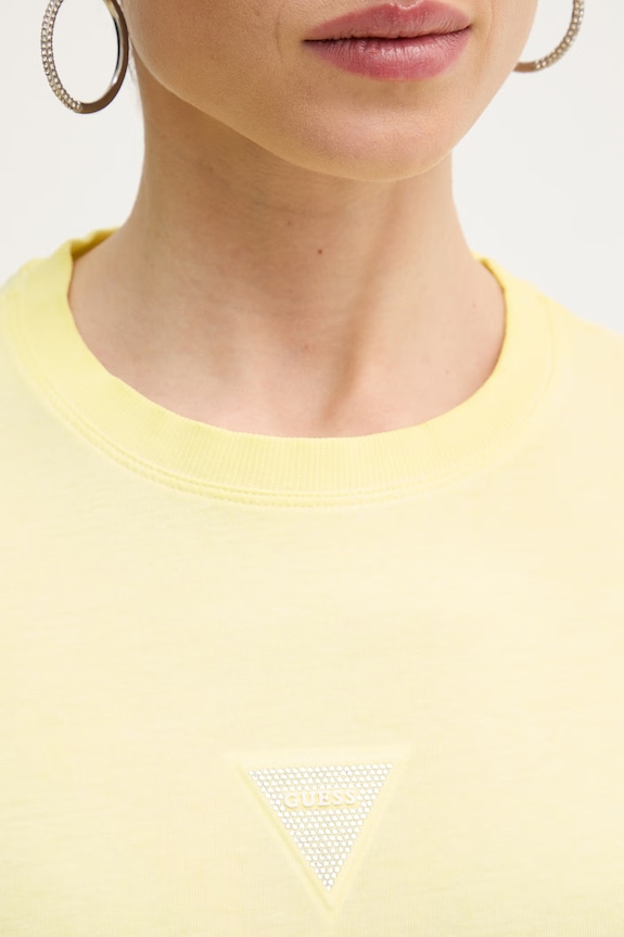 Guess basic tričko dámske bavlnené žltá W6GI10.K3025