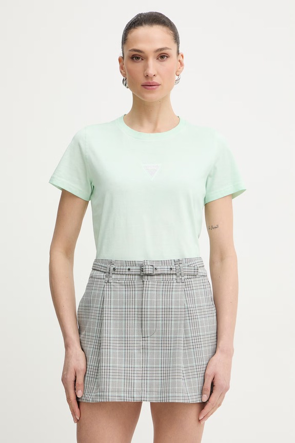 Guess basic tričko dámske bavlnené zelená W6GI10.K3025