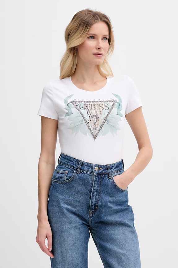 Guess tričko dámske biela W6GI12.K3027