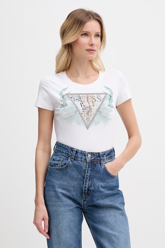 Guess tričko dámske biela W6GI12.K3027