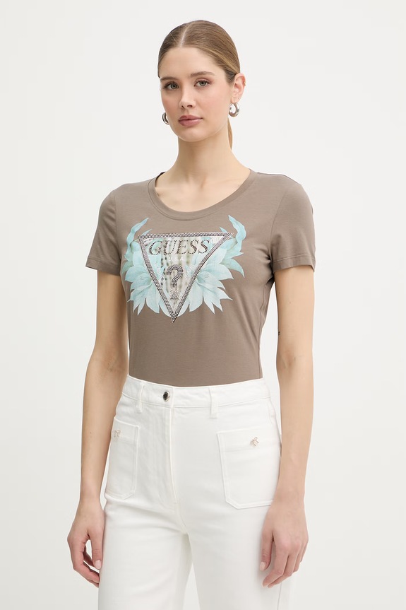 Guess tričko dámske hnedá W6GI12.K3027