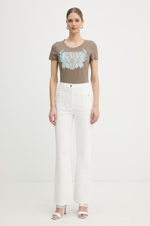 Guess tričko dámske W6GI12.K3027 hnedá SS26