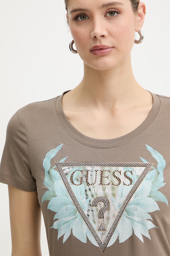Guess tričko dámske hnedá W6GI12.K3027