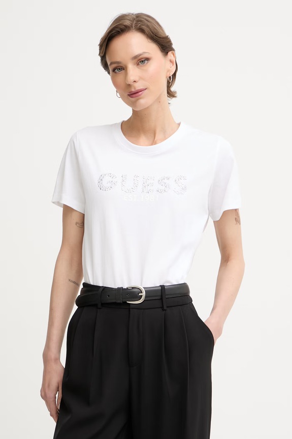 Guess tričko dámske bavlnené biela W6GI15.K3035