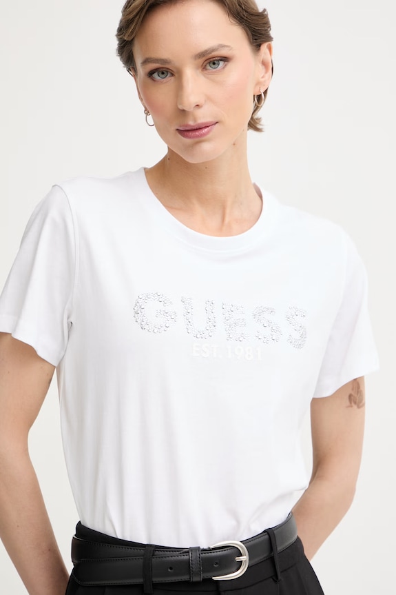 Guess tričko dámske bavlnené biela W6GI15.K3035