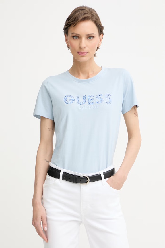 Guess tričko dámske bavlnené modrá W6GI15.K3035