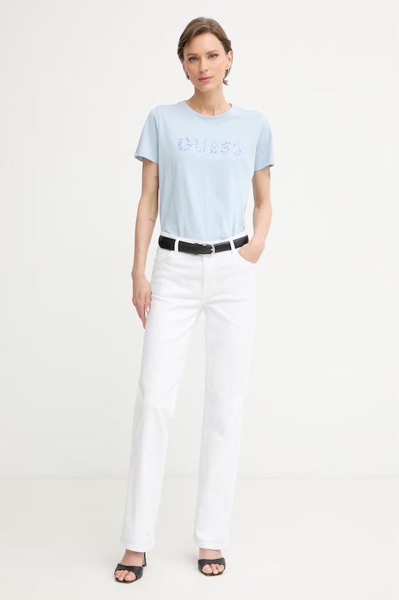 Guess tričko dámske bavlnené W6GI15.K3035 modrá SS26