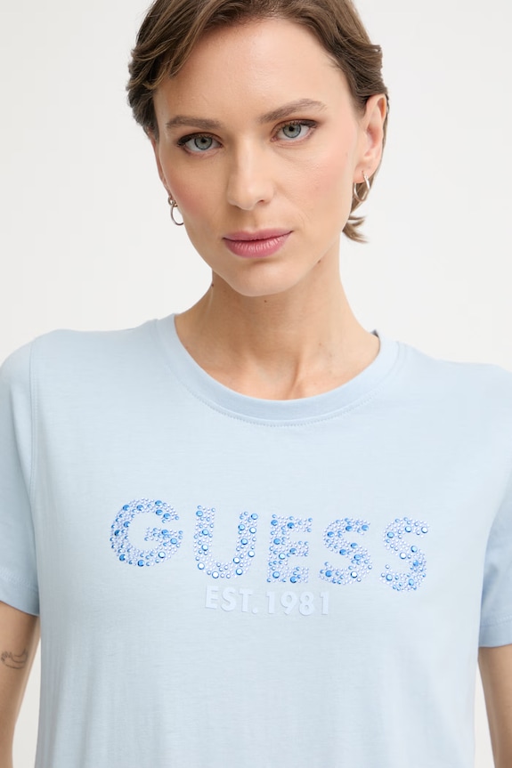 Guess tričko dámske bavlnené modrá W6GI15.K3035