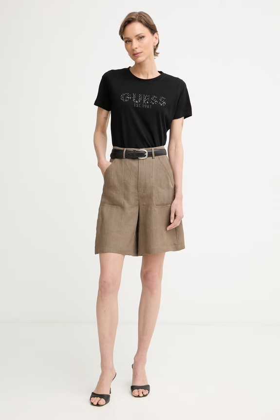 Guess tričko dámske bavlnené W6GI15.K3035 čierna SS26