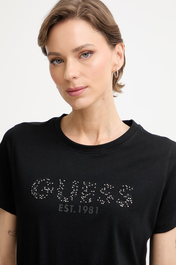 Guess tričko dámske bavlnené čierna W6GI15.K3035