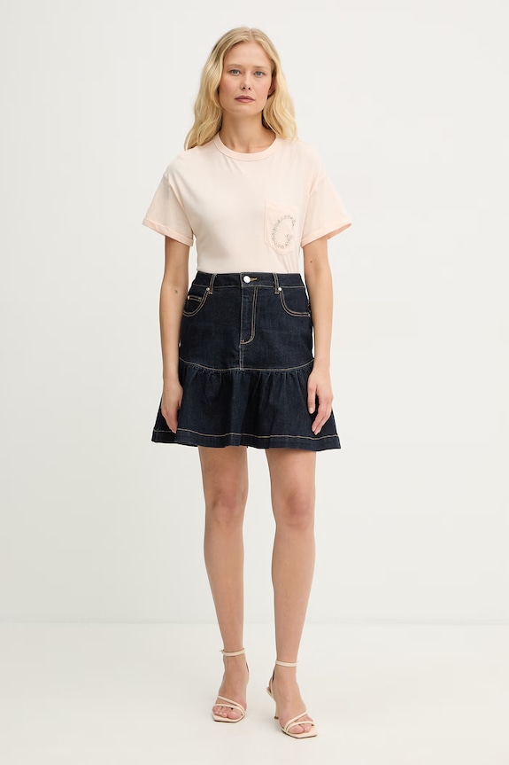 Guess t-shirt damski bawełniany W6GI17.K3037 różowy SS26