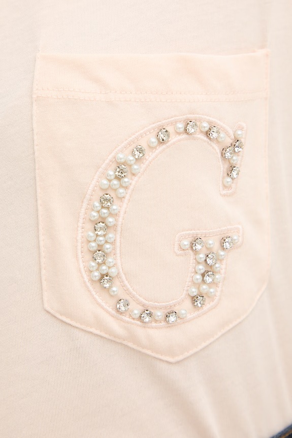 Guess t-shirt damski bawełniany W6GI17.K3037 różowy