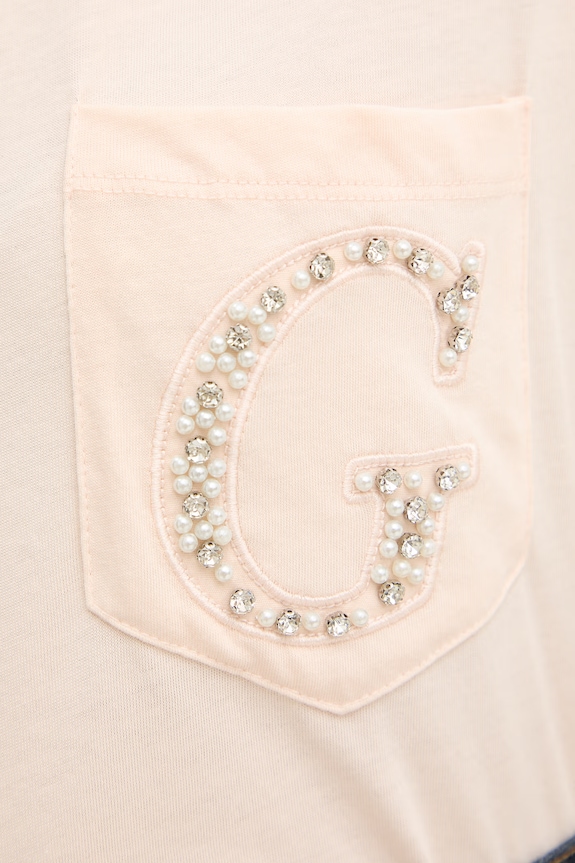 Guess t-shirt damski bawełniany W6GI17.K3037 różowy